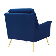 Performance velvet armchair in gold navy additional photo 5 of 7
