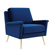 Performance velvet armchair in gold navy by Modway additional picture 6