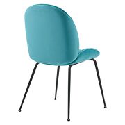 Black powder coated steel leg performance velvet dining chairs - set of 2 in blue by Modway additional picture 4