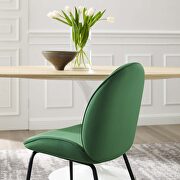 Black powder coated steel leg performance velvet dining chairs - set of 2 in emerald by Modway additional picture 2