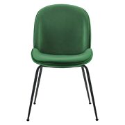Black powder coated steel leg performance velvet dining chairs - set of 2 in emerald additional photo 3 of 6