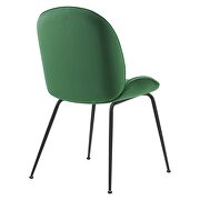 Black powder coated steel leg performance velvet dining chairs - set of 2 in emerald additional photo 4 of 6
