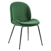 Black powder coated steel leg performance velvet dining chairs - set of 2 in emerald by Modway additional picture 6