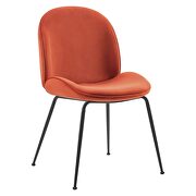 Black powder coated steel leg performance velvet dining chairs - set of 2 in orange by Modway additional picture 6