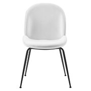 Black powder coated steel leg performance velvet dining chairs - set of 2 in white additional photo 3 of 6