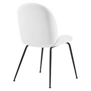 Black powder coated steel leg performance velvet dining chairs - set of 2 in white by Modway additional picture 4