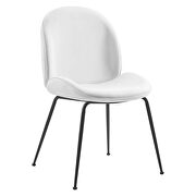 Black powder coated steel leg performance velvet dining chairs - set of 2 in white by Modway additional picture 6