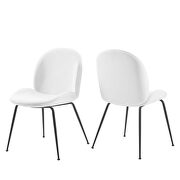 Black powder coated steel leg performance velvet dining chairs - set of 2 in white by Modway additional picture 7