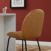 Black powder coated steel leg vegan leather counter stool in tan by Modway additional picture 2