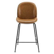 Black powder coated steel leg vegan leather counter stool in tan by Modway additional picture 3