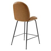 Black powder coated steel leg vegan leather counter stool in tan by Modway additional picture 4
