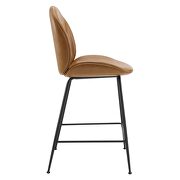 Black powder coated steel leg vegan leather counter stool in tan by Modway additional picture 5