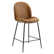 Black powder coated steel leg vegan leather counter stool in tan by Modway additional picture 6