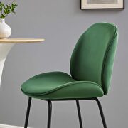 Black powder coated steel leg performance velvet bar stool in emerald by Modway additional picture 2