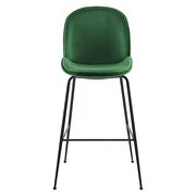 Black powder coated steel leg performance velvet bar stool in emerald by Modway additional picture 3