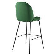 Black powder coated steel leg performance velvet bar stool in emerald by Modway additional picture 4