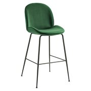 Black powder coated steel leg performance velvet bar stool in emerald by Modway additional picture 6