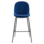 Black powder coated steel leg performance velvet bar stool in navy by Modway additional picture 3