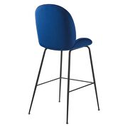 Black powder coated steel leg performance velvet bar stool in navy by Modway additional picture 4
