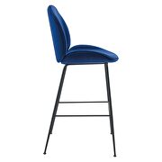 Black powder coated steel leg performance velvet bar stool in navy by Modway additional picture 5
