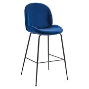 Black powder coated steel leg performance velvet bar stool in navy by Modway additional picture 6