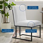 Channel tufted fabric dining chair in white additional photo 2 of 7