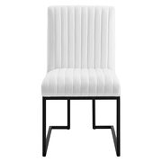 Channel tufted fabric dining chair in white additional photo 4 of 7