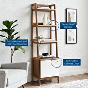 Bookshelf in walnut/ white finish by Modway additional picture 6
