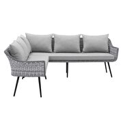 Outdoor patio wicker rattan sectional sofa in gray by Modway additional picture 4