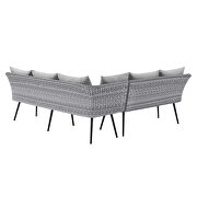 Outdoor patio wicker rattan sectional sofa in gray by Modway additional picture 5