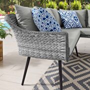 Outdoor patio wicker rattan sectional sofa in gray by Modway additional picture 7