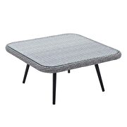 Outdoor patio wicker rattan square coffee table in gray by Modway additional picture 3