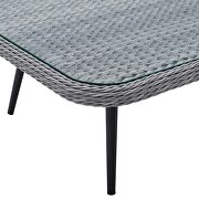 Outdoor patio wicker rattan square coffee table in gray by Modway additional picture 4