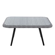 Outdoor patio wicker rattan square coffee table in gray by Modway additional picture 5