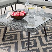 Outdoor patio wicker rattan square coffee table in gray by Modway additional picture 7
