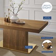 Expandable dining table in walnut gold by Modway additional picture 2