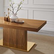 Expandable dining table in walnut gold by Modway additional picture 11