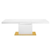 Expandable dining table in white gold by Modway additional picture 6