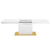 Expandable dining table in white gold by Modway additional picture 7