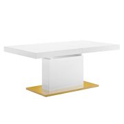 Expandable dining table in white gold by Modway additional picture 10