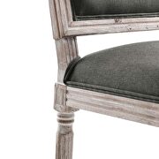 French vintage upholstered fabric dining side chair in natural gray additional photo 4 of 7