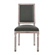 French vintage upholstered fabric dining side chair in natural gray additional photo 5 of 7