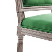 French vintage performance velvet dining side chair in natural emerald additional photo 4 of 7