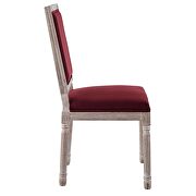 French vintage performance velvet dining side chair in natural maroon by Modway additional picture 7