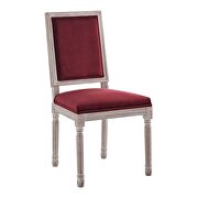 French vintage performance velvet dining side chair in natural maroon by Modway additional picture 8