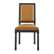 French vintage vegan leather dining side chair in black tan additional photo 5 of 7