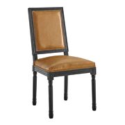 French vintage vegan leather dining side chair in black tan by Modway additional picture 8