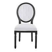 Vintage french upholstered fabric dining side chair in black white additional photo 5 of 7