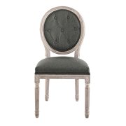Vintage french upholstered fabric dining side chair in natural gray by Modway additional picture 5