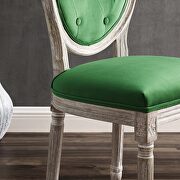 Vintage french performance velvet dining side chair in natural emerald by Modway additional picture 2